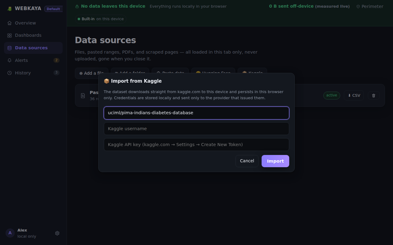 Kaggle and Hugging Face dataset import