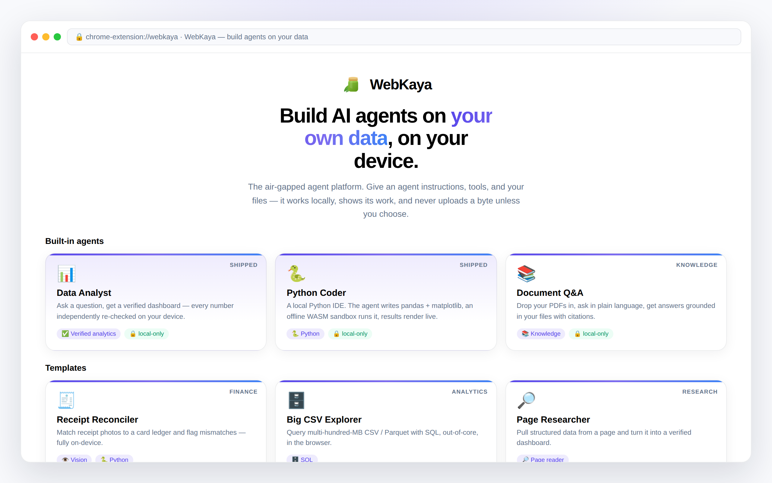 WebKaya agent gallery